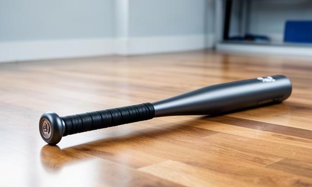 室内の木目床で使うスイングトレーナーと軽量トレーニングバット